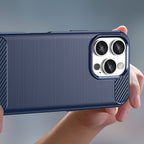 Carbon Case TPU dėklas iPhone 16 Pro Max – mėlynas -- iPhone 16 Pro Max