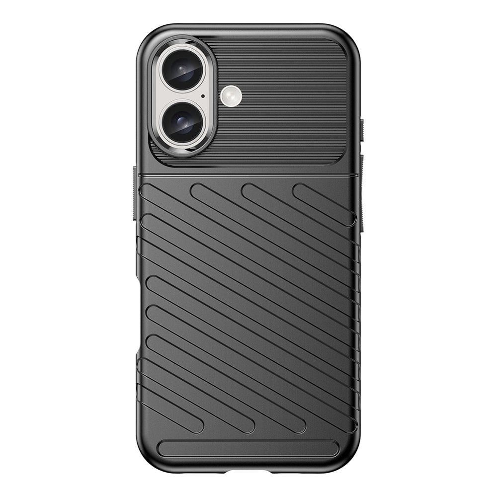 Thunder Case silikoninis dėklas iPhone 16 Plus – juodas -- iPhone 16 Plus