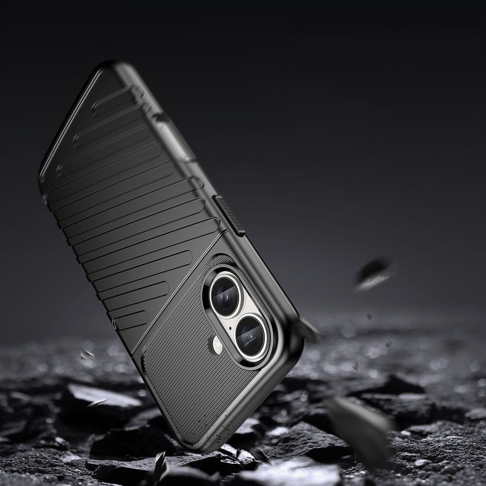Thunder Case silikoninis dėklas iPhone 16 Plus – juodas -- iPhone 16 Plus