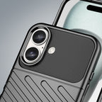 Thunder Case silikoninis dėklas iPhone 16 Plus – juodas -- iPhone 16 Plus