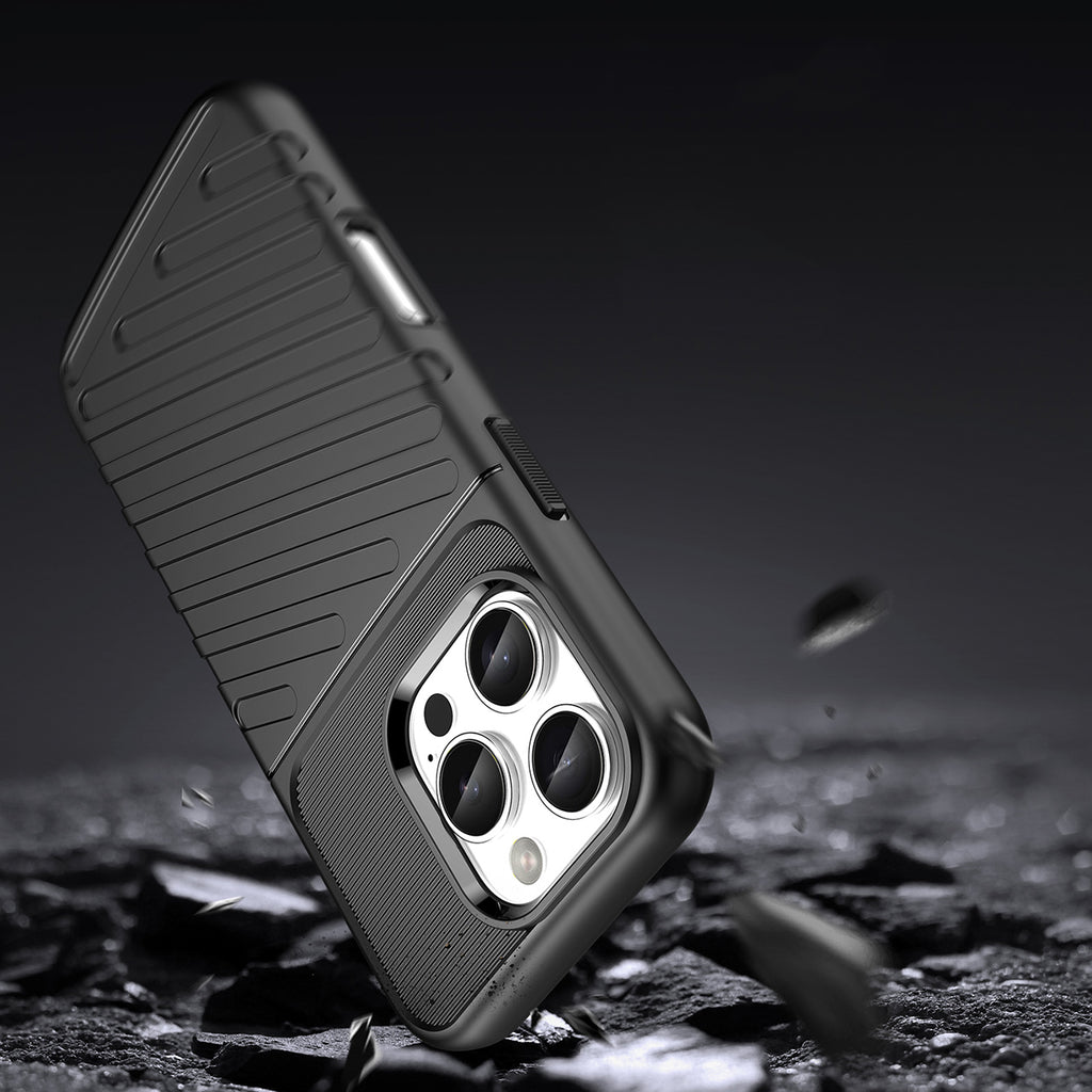 Thunder Case silikoninis dėklas iPhone 16 Pro Max – juodas