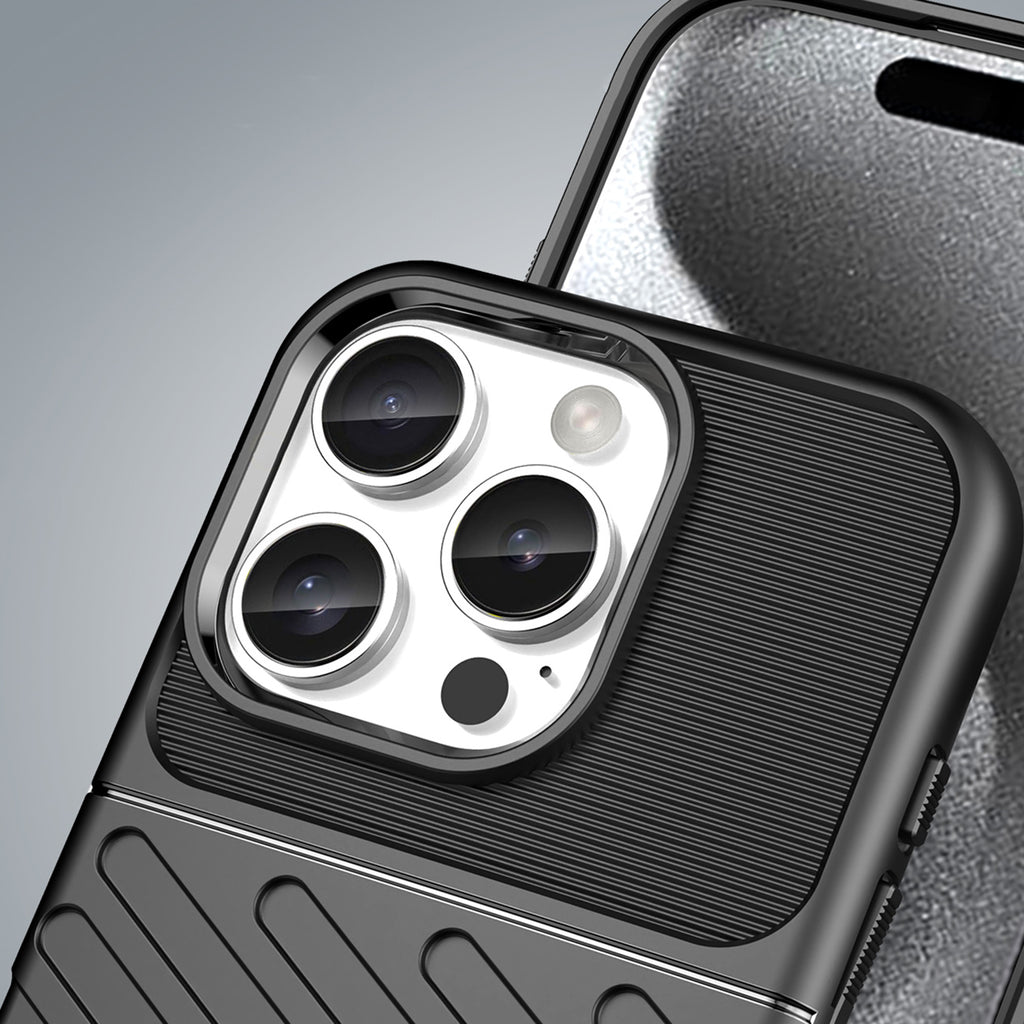 Thunder Case silikoninis dėklas iPhone 16 Pro Max – juodas