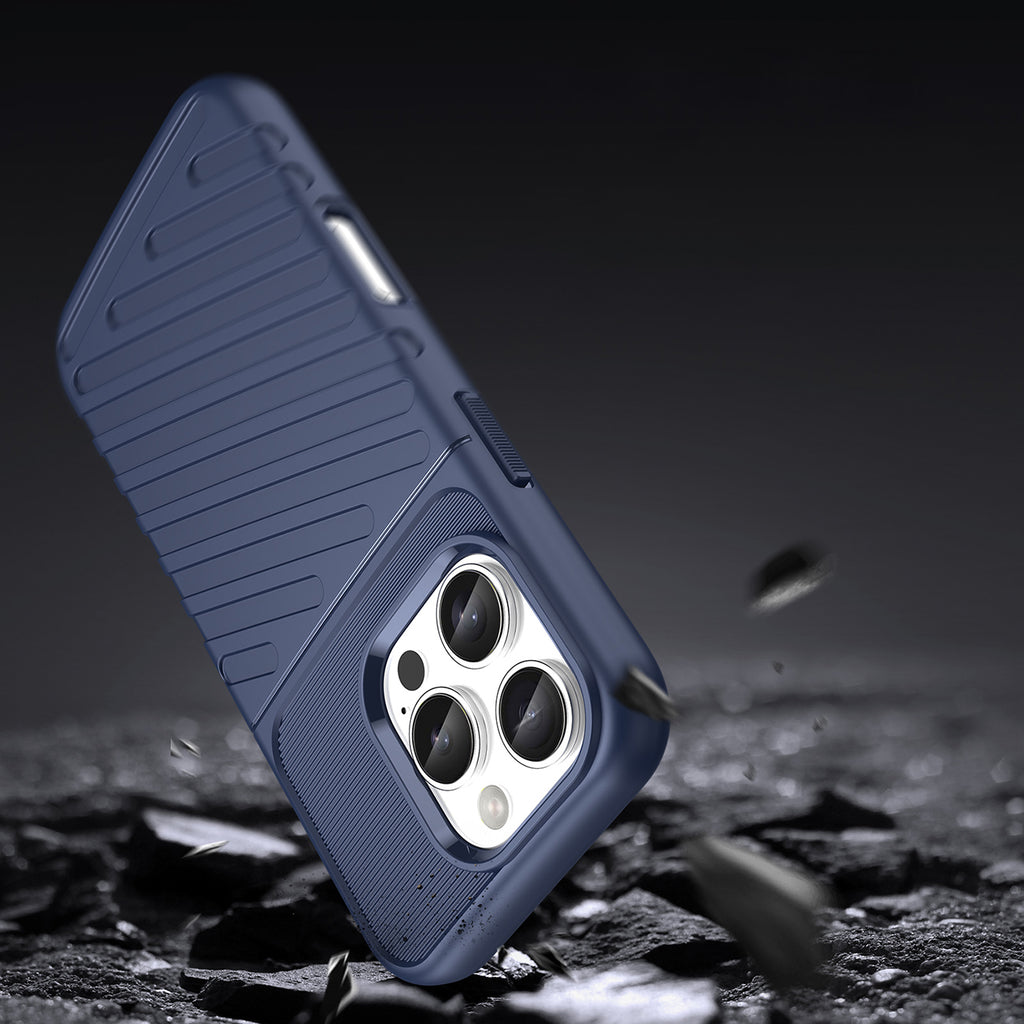 Thunder TPU dėklas iPhone 16 Pro – mėlynas