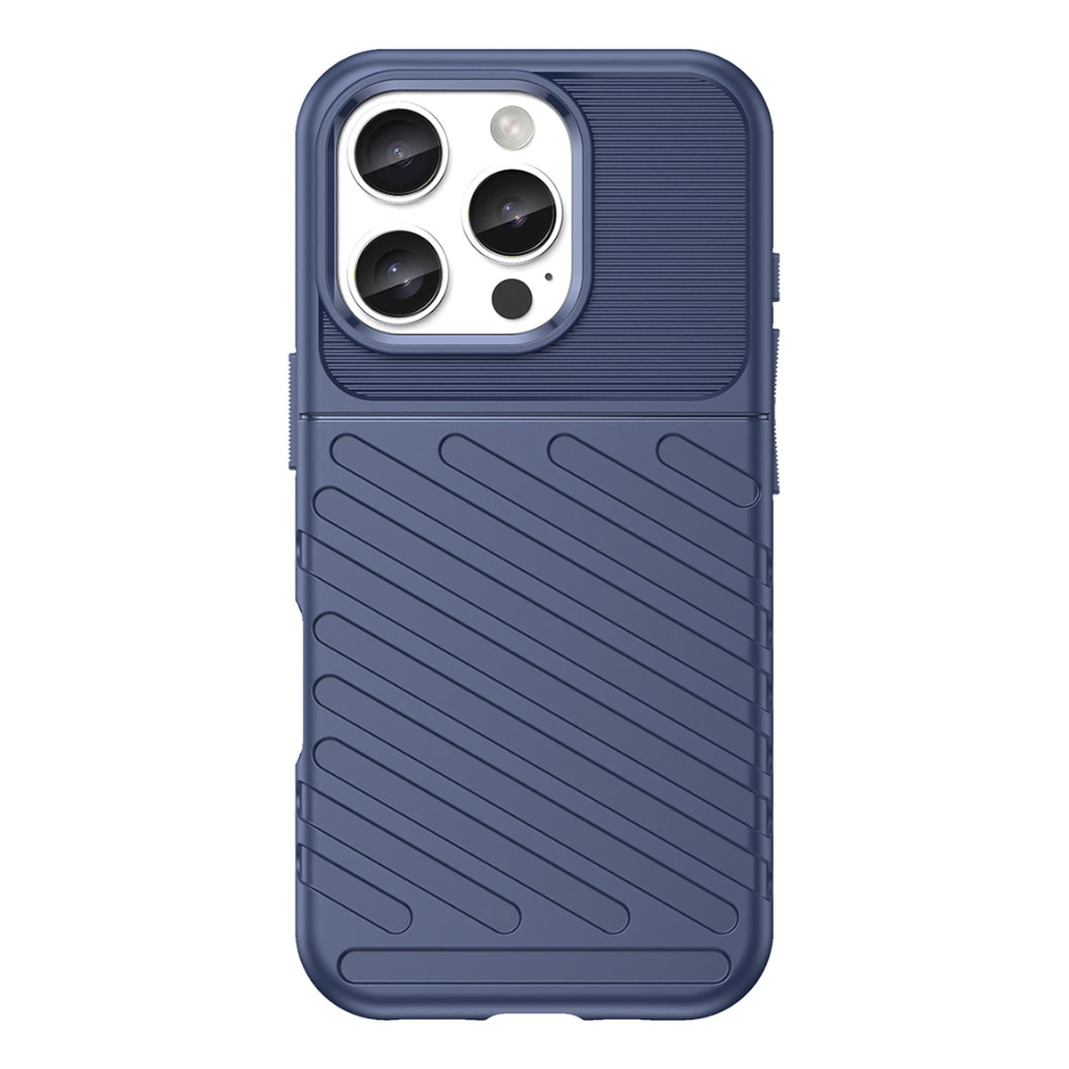 Silikoninis dėklas iPhone 16 Pro Max „Thunder Case“ – mėlynas