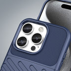 Silikoninis dėklas iPhone 16 Pro Max „Thunder Case“ – mėlynas