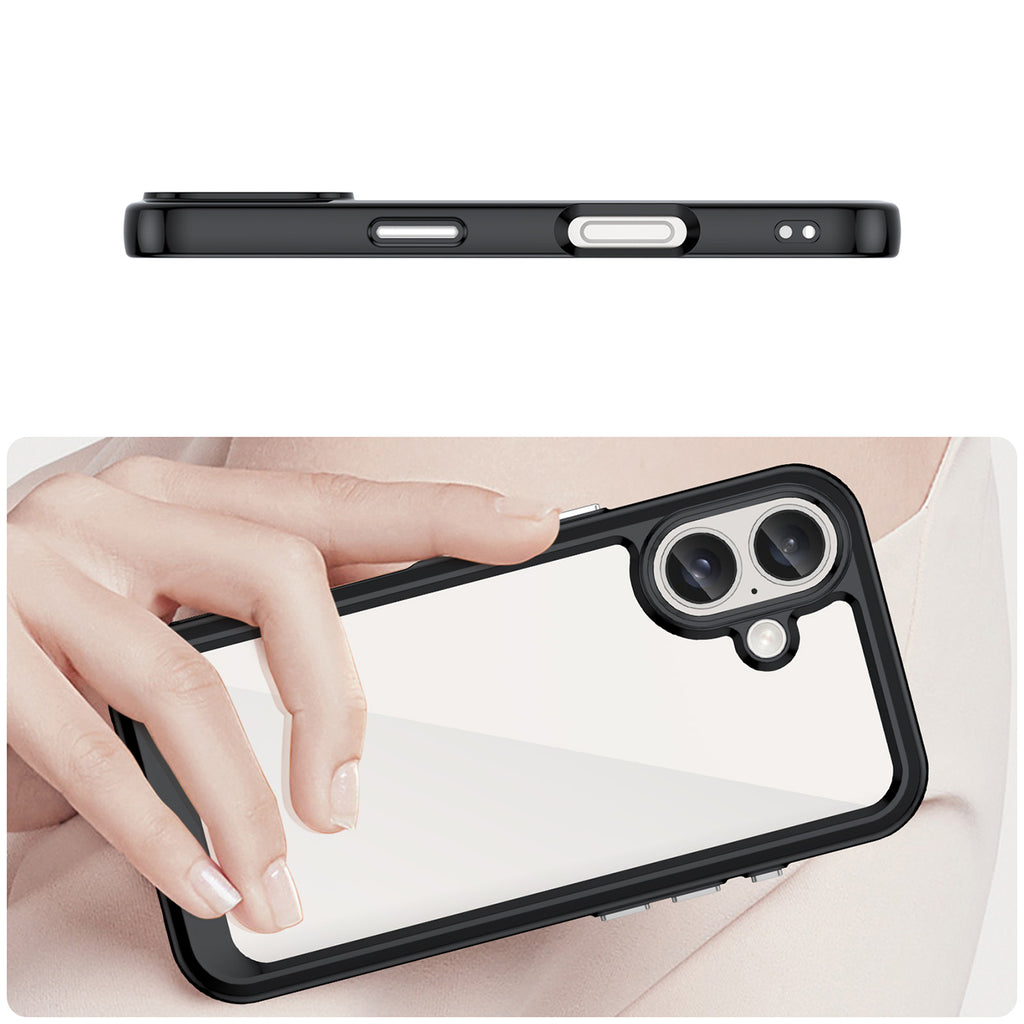 Outer Space dėklas iPhone 16 – juodas (TPU+PC)