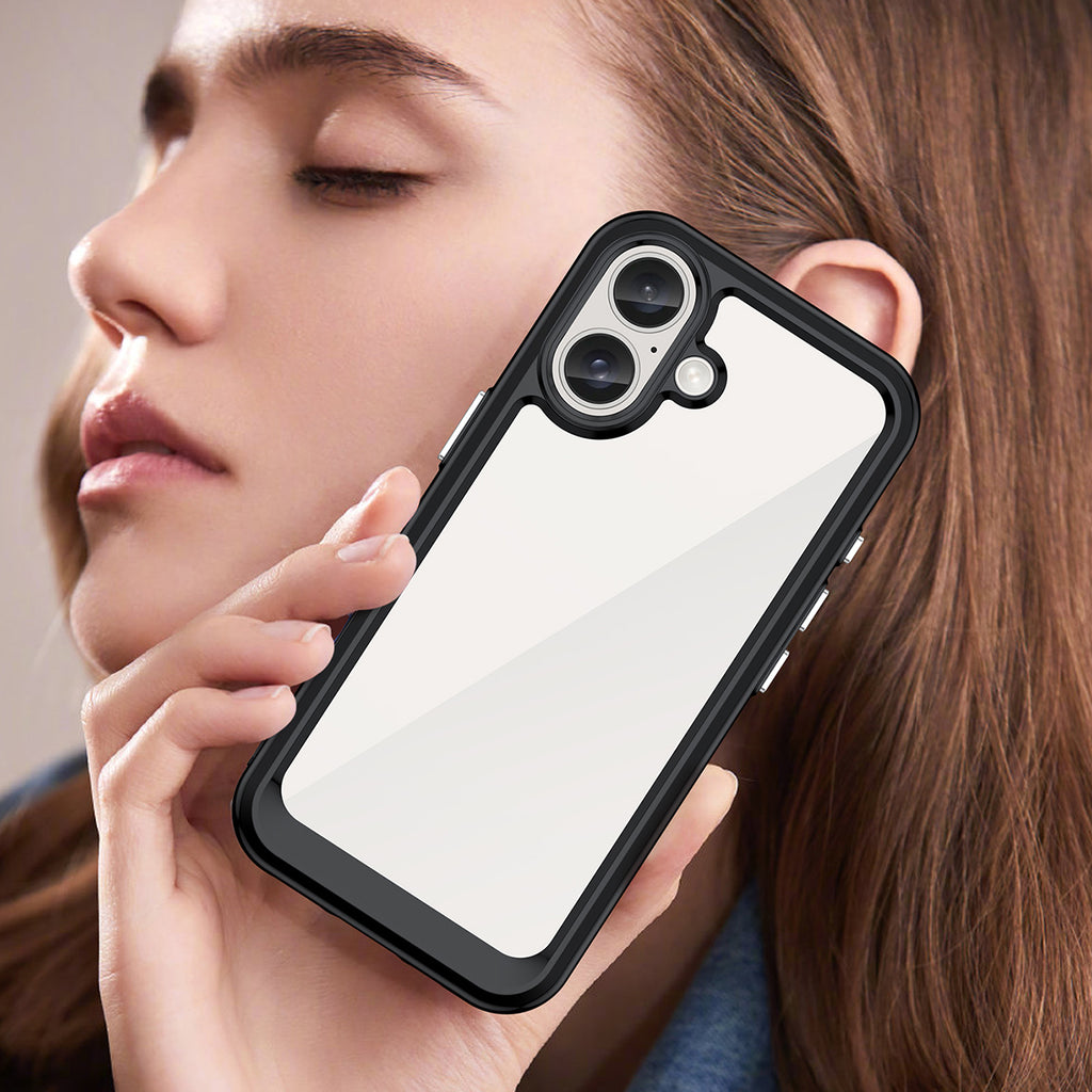 Outer Space dėklas iPhone 16 – juodas (TPU+PC)