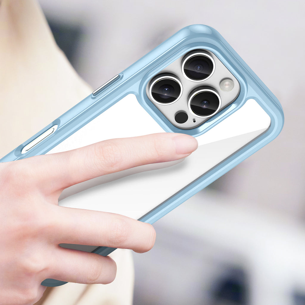 Skaidrus dėklas iPhone 16 Pro – mėlynas