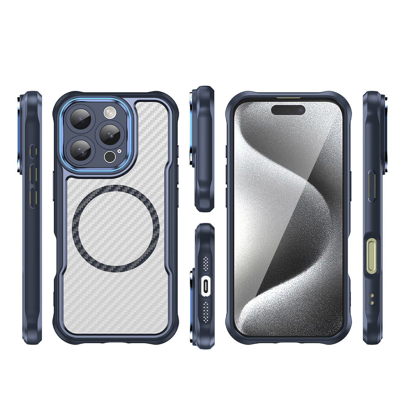 MagSafe TPU dėklas iPhone 16 Pro – mėlynas