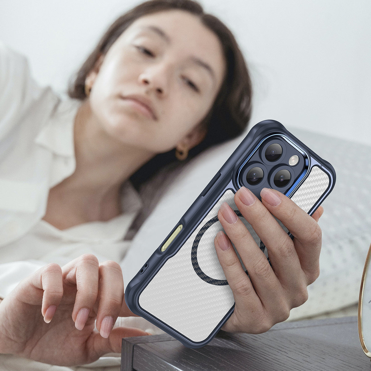 MagSafe TPU dėklas iPhone 16 Pro – mėlynas