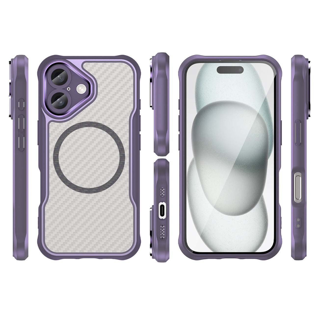 MagSafe TPU dėklas iPhone 16 – violetinis