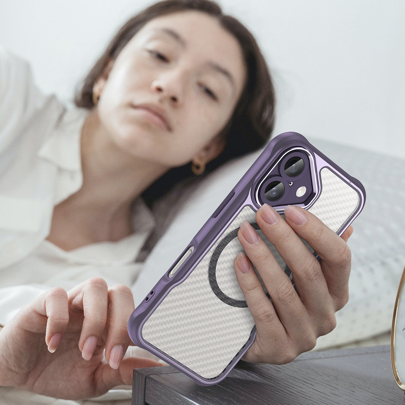 MagSafe TPU dėklas iPhone 16 – violetinis
