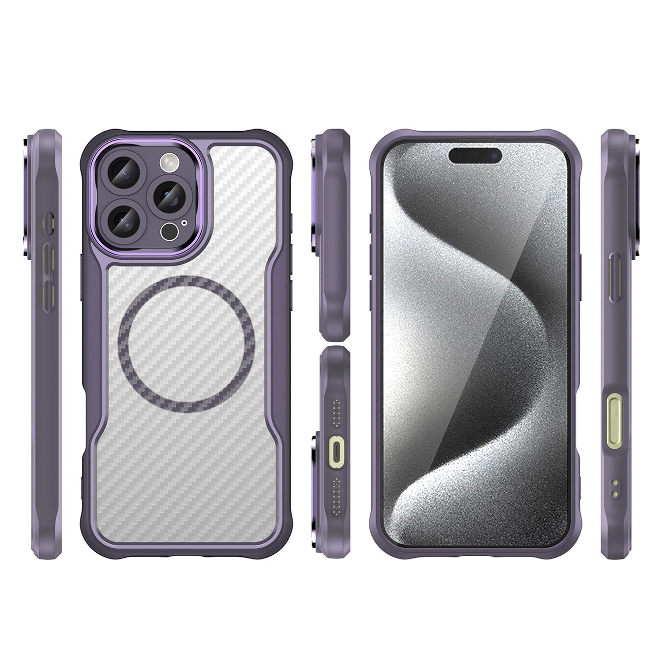 MagSafe TPU dėklas iPhone 16 Pro Max – violetinis