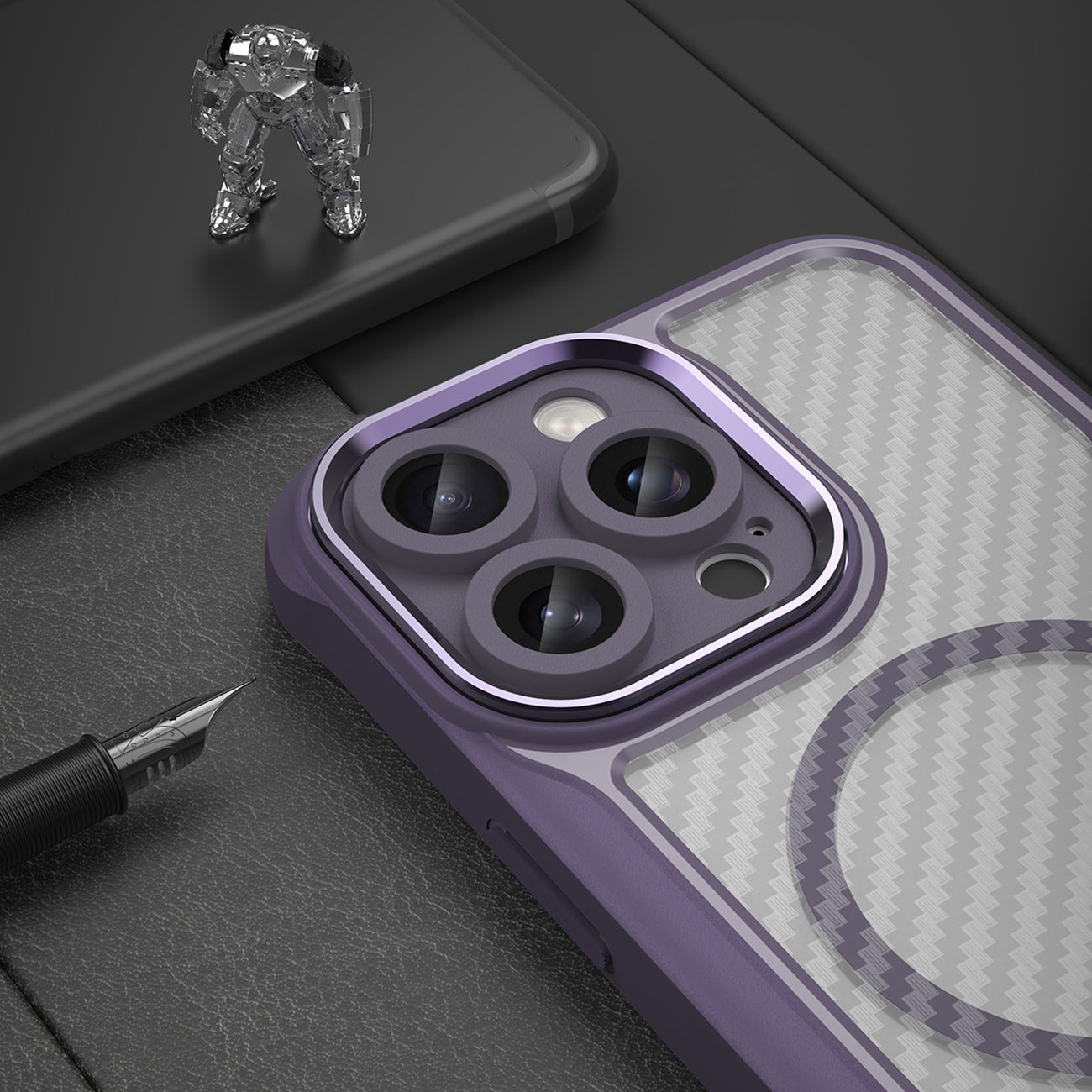 MagSafe TPU dėklas iPhone 16 Pro Max – violetinis