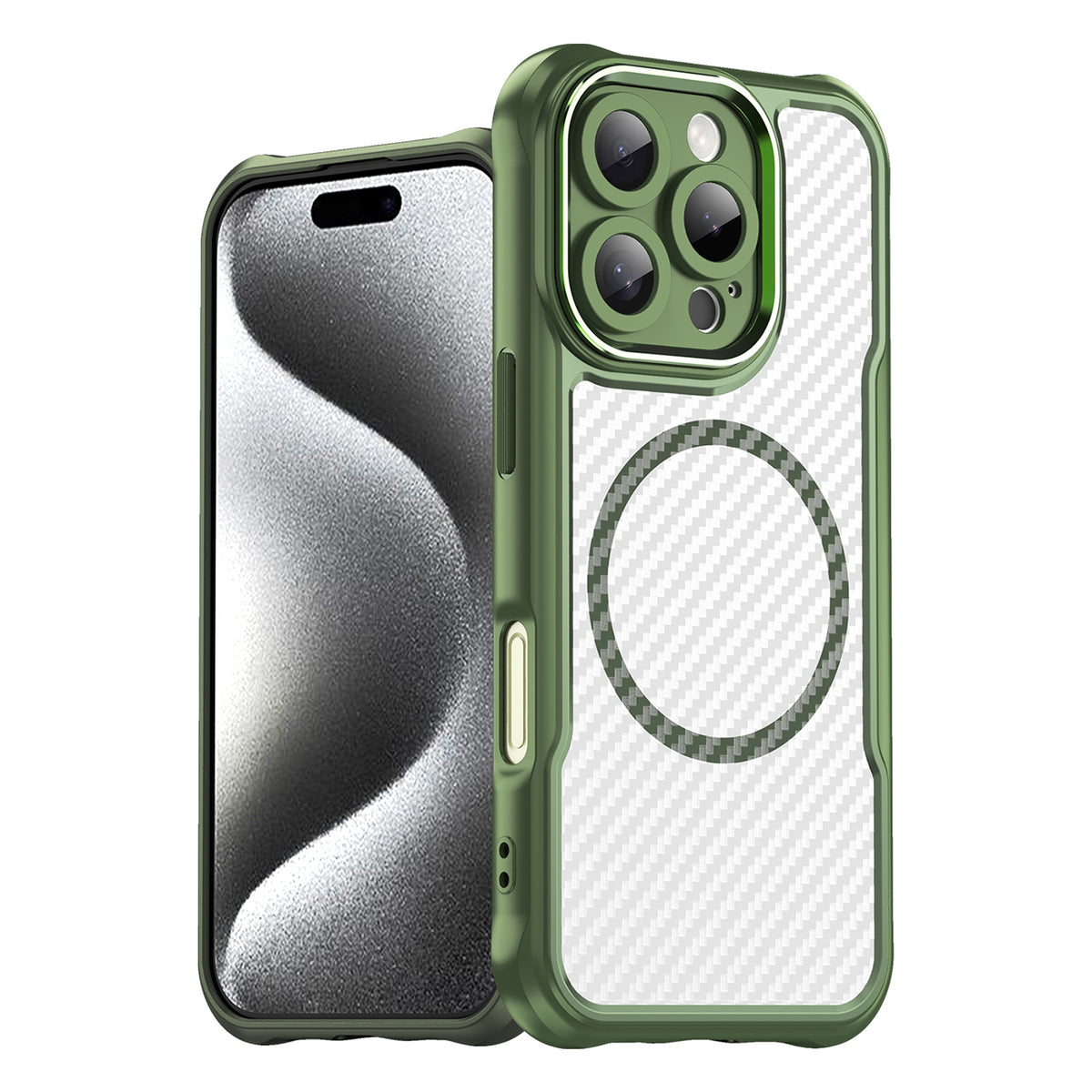 MagSafe TPU dėklas iPhone 16 Pro – žalias