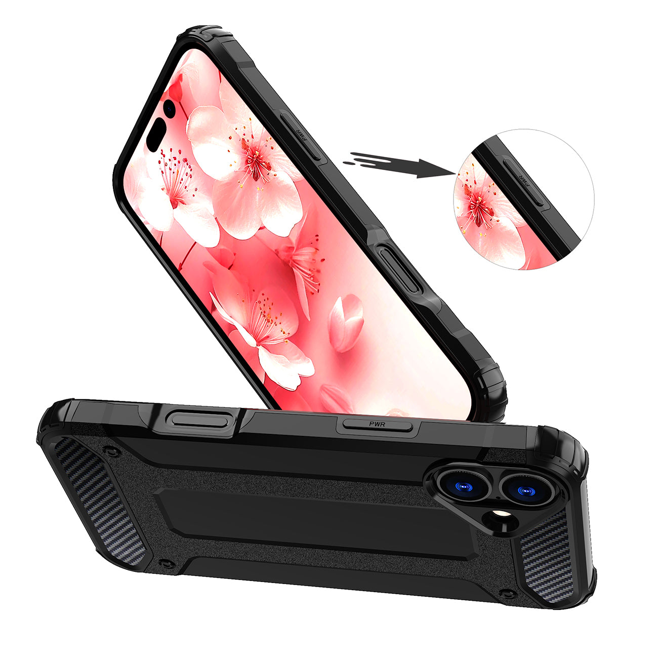 Hybrid Armor dėklas iPhone 16 – juodas