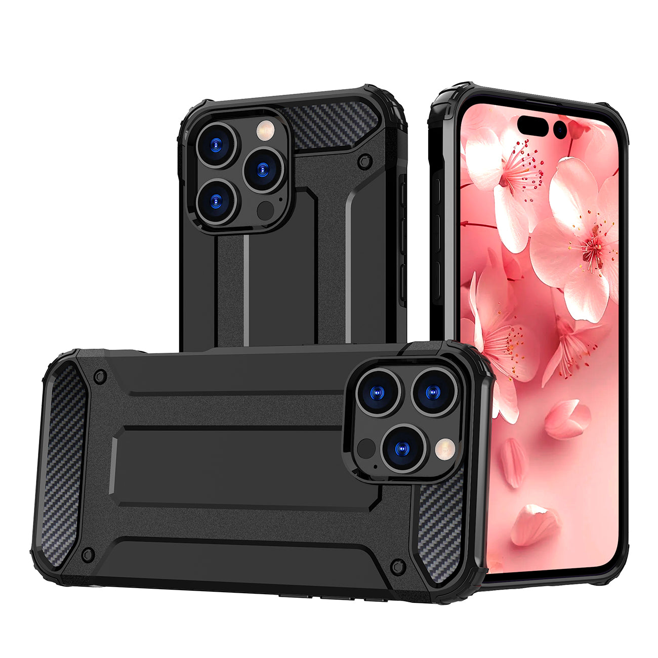 Hybrid Armor dėklas iPhone 16 Pro – juodas