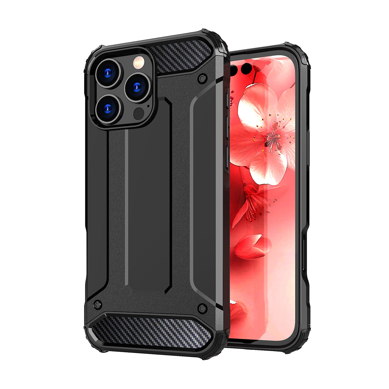 Hybrid Armor dėklas iPhone 16 Pro Max – juodas