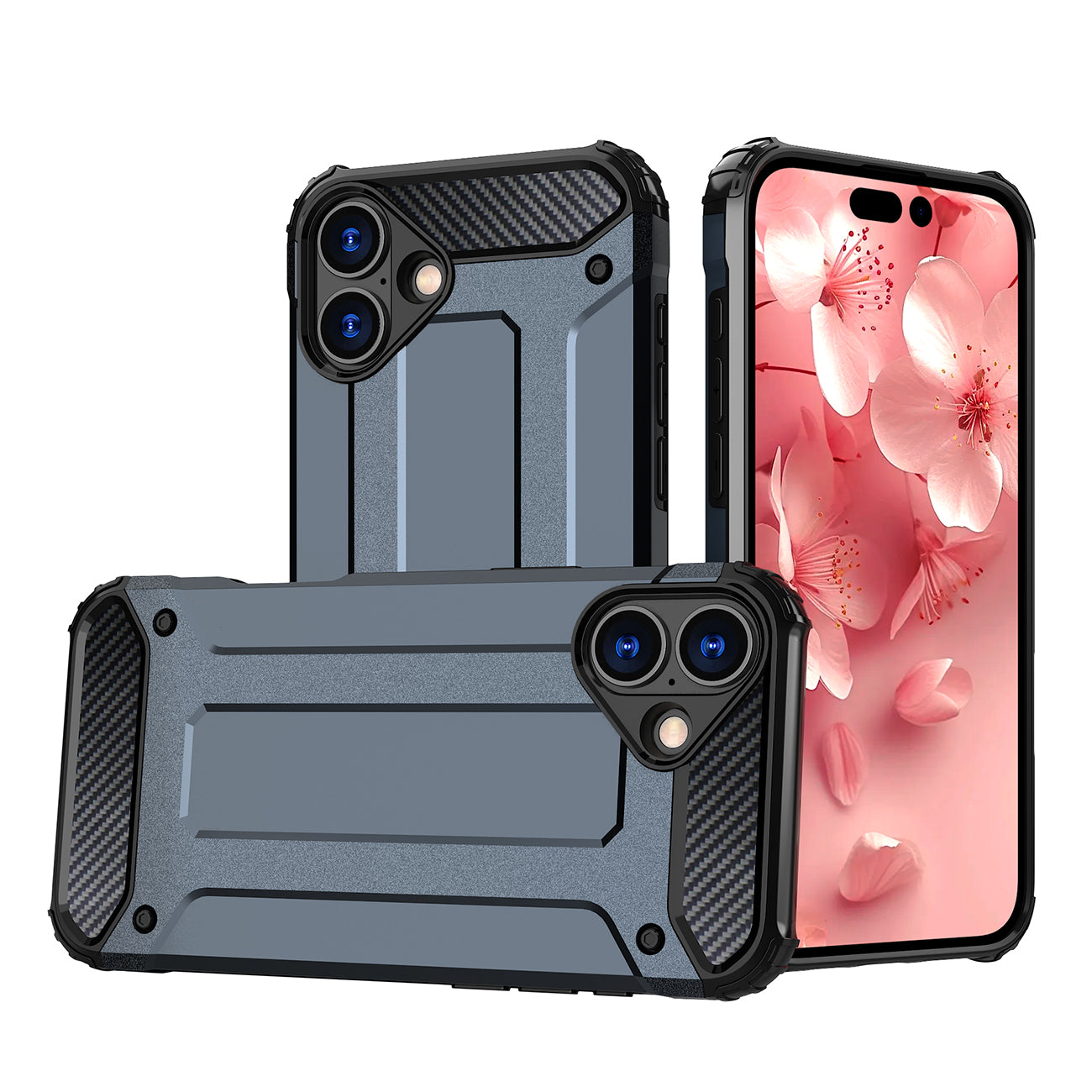 Hybrid Armor dėklas iPhone 16 – mėlynas