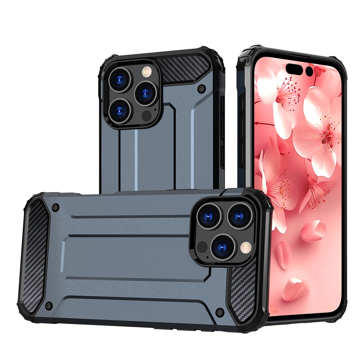 Hybrid Armor dėklas iPhone 16 Pro – mėlynas