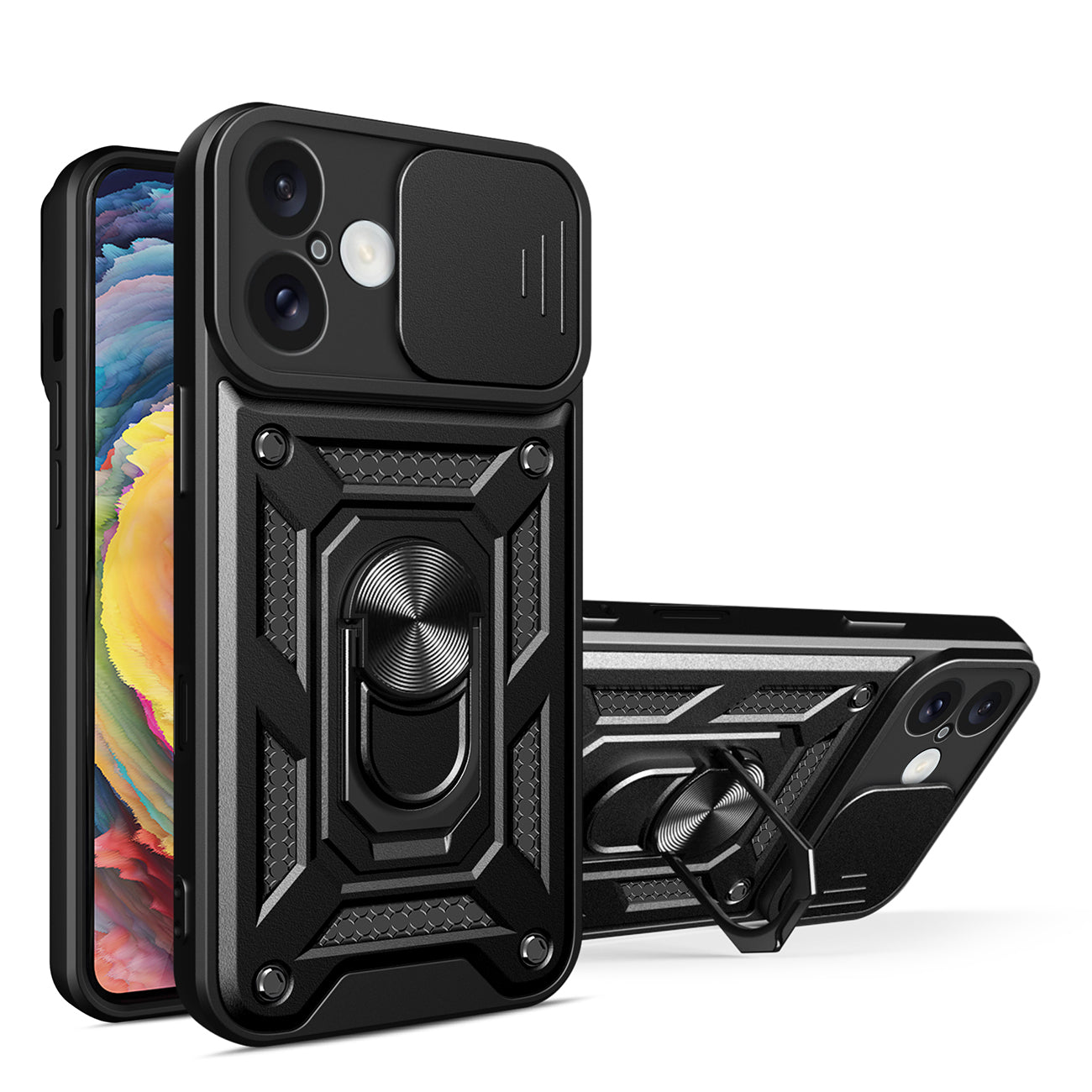 Hybrid Armor Camshield dėklas iPhone 16 – mėlynas