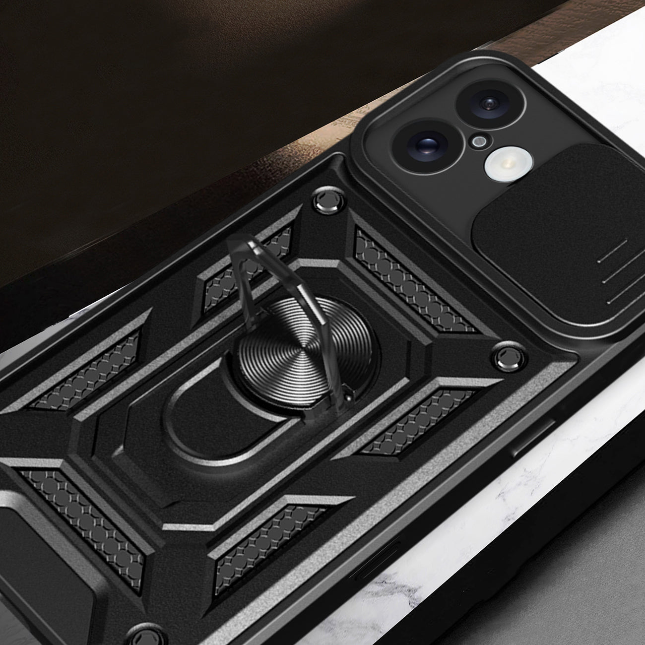 Hybrid Armor Camshield dėklas iPhone 16 – mėlynas