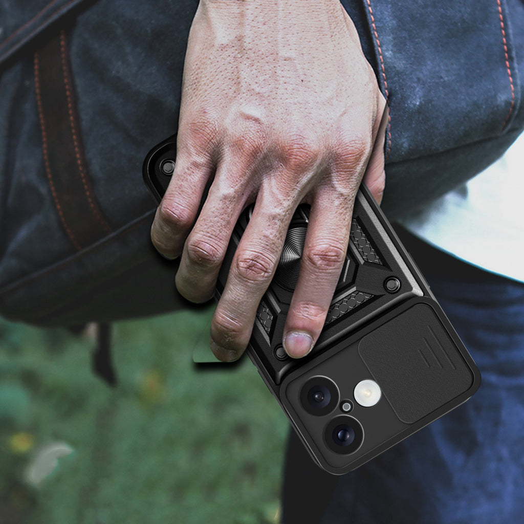 Hybrid Armor Camshield dėklas iPhone 16 Plus – mėlynas