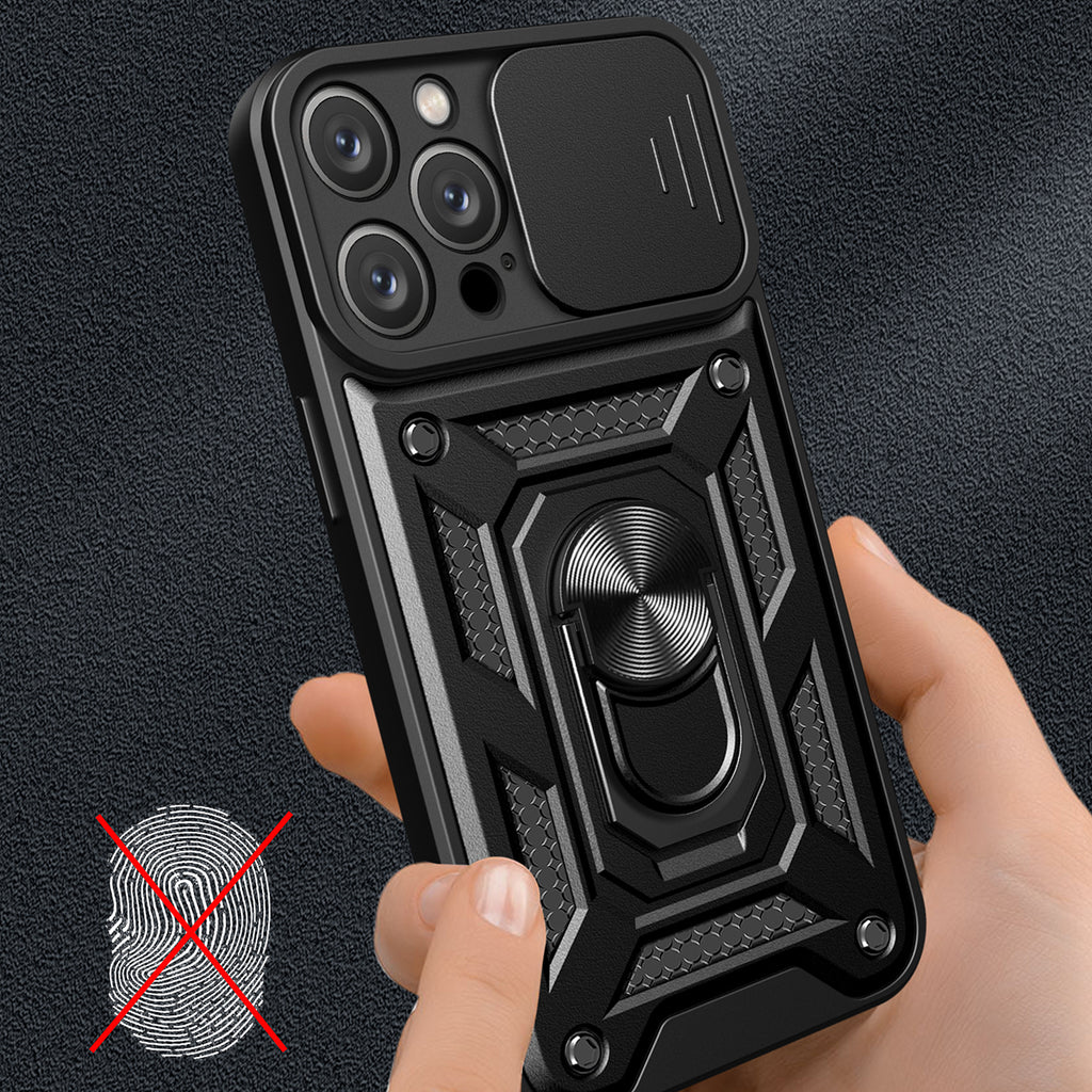 Hybrid Armor Camshield dėklas iPhone 16 Pro su kameros dangteliu