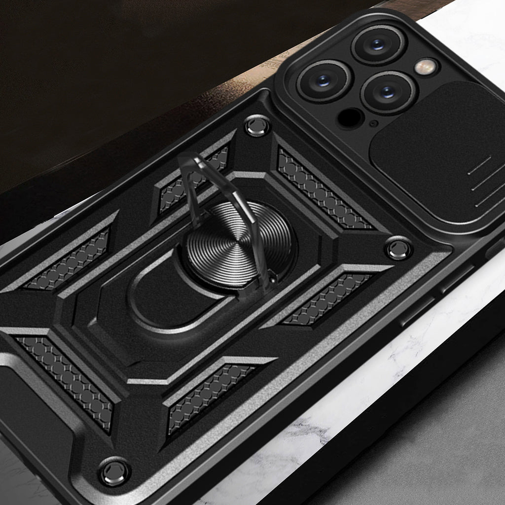 Hybrid Armor Camshield dėklas iPhone 16 Pro su kameros dangteliu