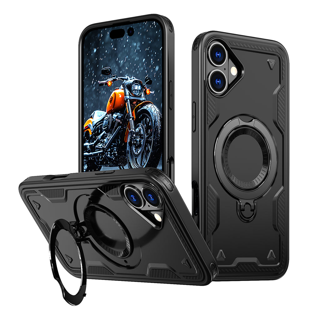MagSafe dėklas iPhone 16 Plus Hybrid Armor Trendy – juodas