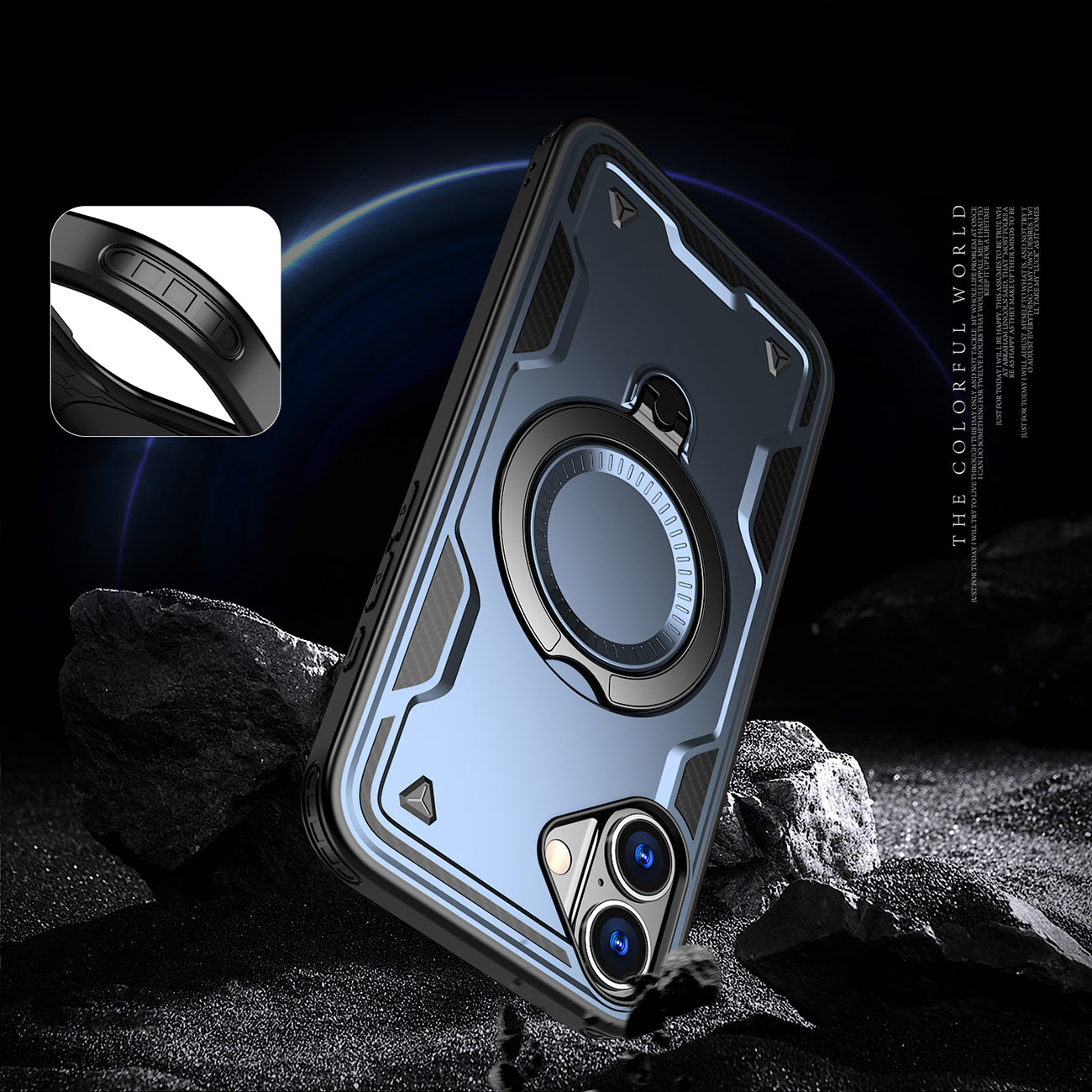 MagSafe dėklas iPhone 16 – mėlynas Hybrid Armor Trendy