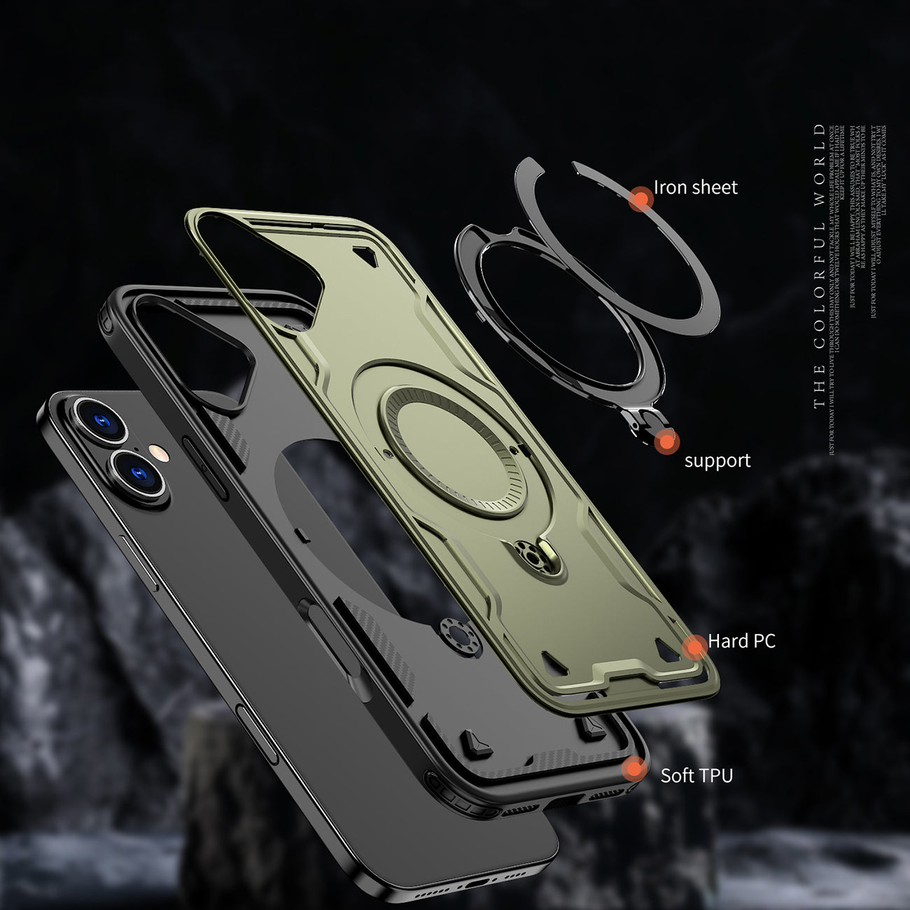 MagSafe hibridinis dėklas iPhone 16 – žalias