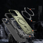 Hybrid Armor Trendy MagSafe dėklas iPhone 16 Pro – žalias