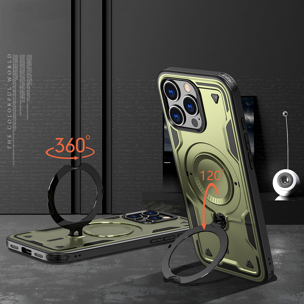 Hybrid Armor Trendy MagSafe dėklas iPhone 16 Pro – žalias