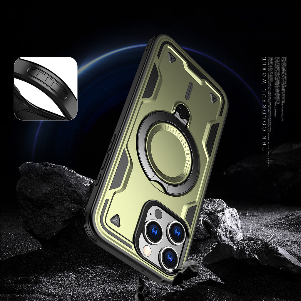 Hybrid Armor Trendy MagSafe dėklas iPhone 16 Pro – žalias