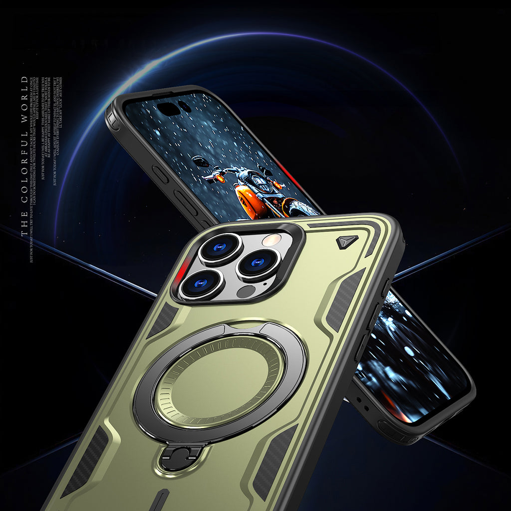 Hybrid Armor Trendy MagSafe dėklas iPhone 16 Pro – žalias