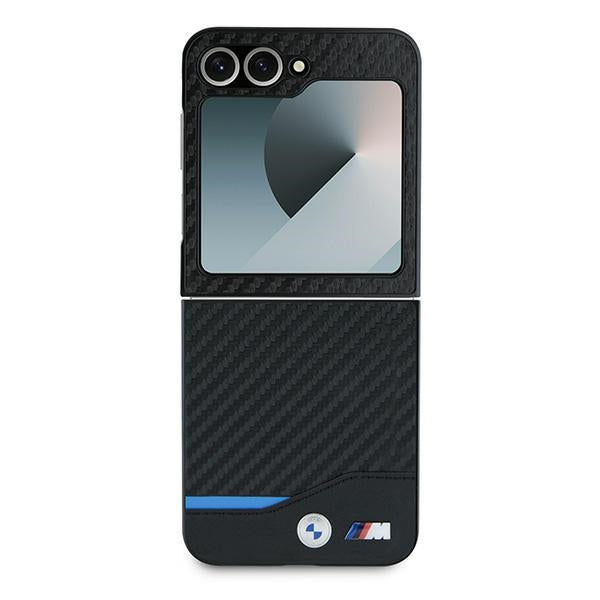 BMW Carbon Blue Line dėklas Galaxy Z Flip6 – juodas