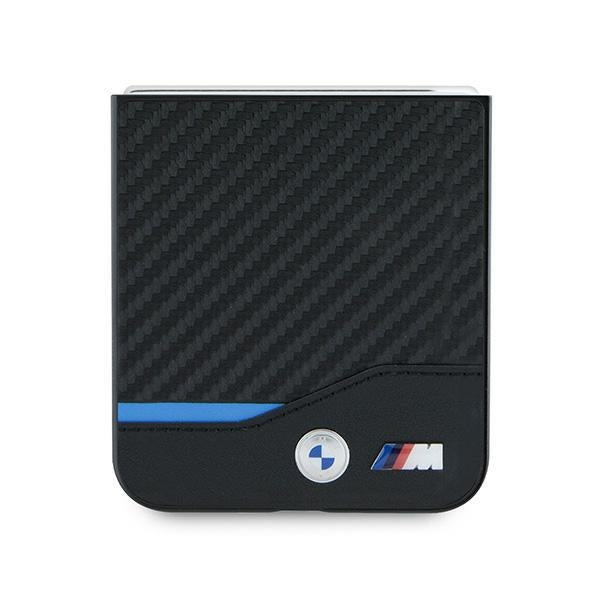BMW Carbon Blue Line dėklas Galaxy Z Flip6 – juodas