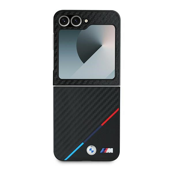 BMW Carbon Tricolor dėklas Samsung Galaxy Z Flip6 – juodas