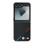 BMW Carbon Tricolor dėklas Samsung Galaxy Z Flip6 – juodas