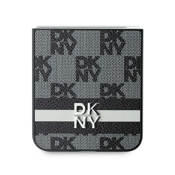 DKNY Checked Pattern Printed Stripes dėklas Z Flip6 – juodas