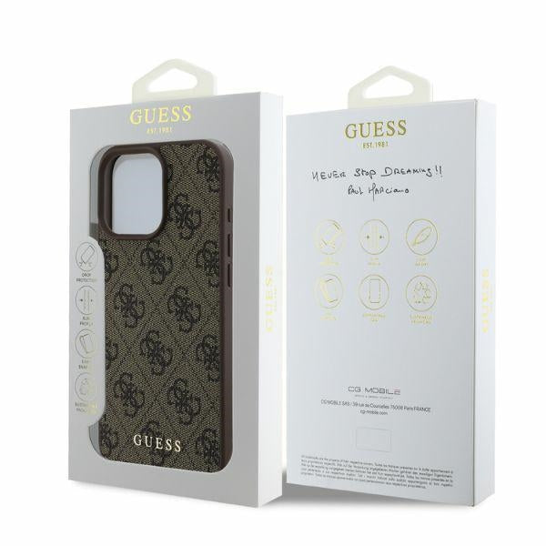 Guess 4G Classic iPhone 16 Pro dėklas - Rudas -- iPhone 16 Pro