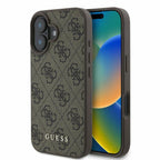 Guess 4G Classic iPhone 16 dėklas - Rudas -- iPhone 16
