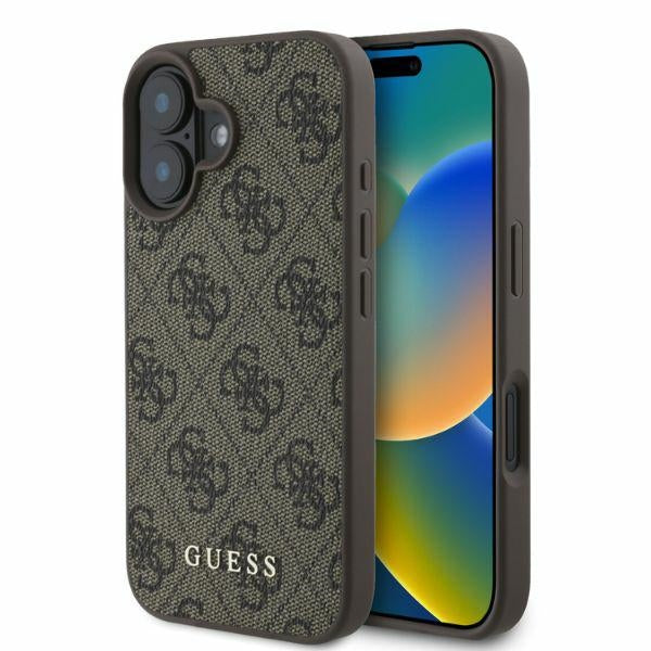Guess 4G Classic iPhone 16 dėklas - Rudas -- iPhone 16