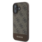 Guess 4G Bottom Stripe dėklas iPhone 16 – rudas