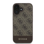 Guess 4G Bottom Stripe dėklas iPhone 16 – rudas