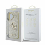 Guess Fixed Glitter 4G dėklas iPhone 16 – auksinis