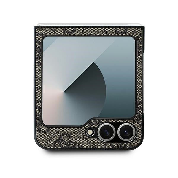 Guess Odinis 4G Metalinis logotipo dėklas, skirtas Samsung Galaxy Z Flip 6 - rudas