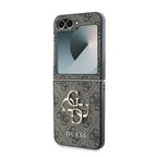 Guess Odinis 4G Metalinis logotipo dėklas, skirtas Samsung Galaxy Z Flip 6 - rudas