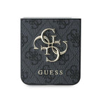 Guess Odinis 4G Metalinis logotipo dėklas, skirtas Samsung Galaxy Z Flip 6 - juodas